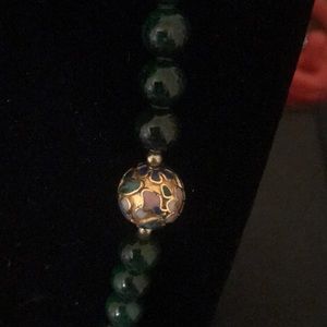 Vintage Jewelry - Vintage green gold inlay of colored bead Vintage Jewelry - Vintage green gold inlay of colored bead